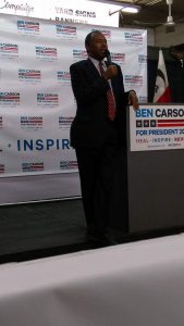 Dr. Carson at Precision Signz for town hall meeting.